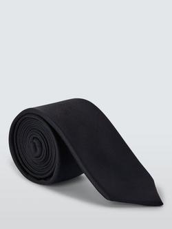 John Lewis Slim Silk Blend Textured Tie, Black