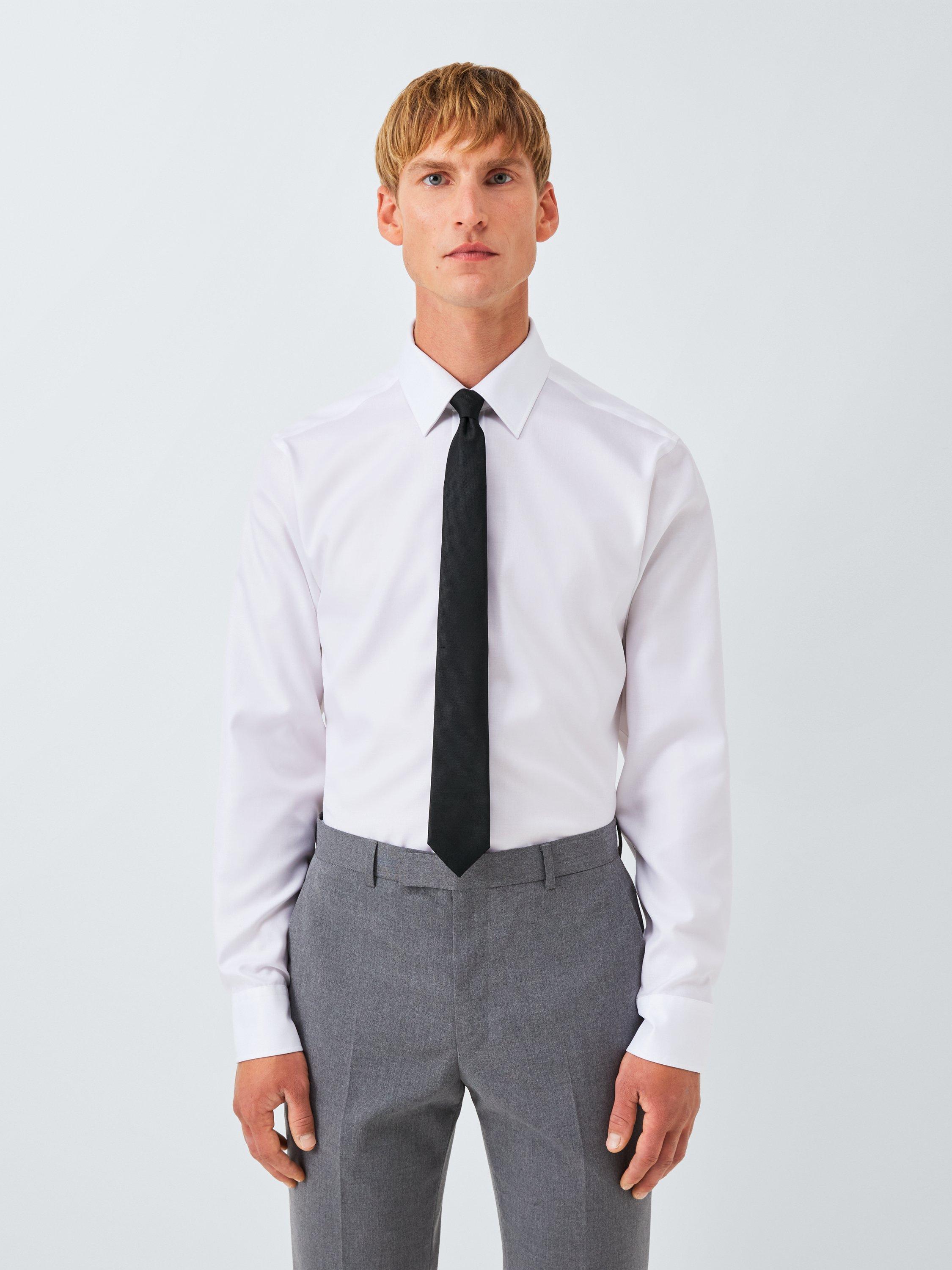 Product image 2 of 3, which shows John Lewis Slim Silk Blend Textured Tie, Black