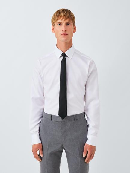 John Lewis Slim Silk Blend Textured Tie - view 2, Black