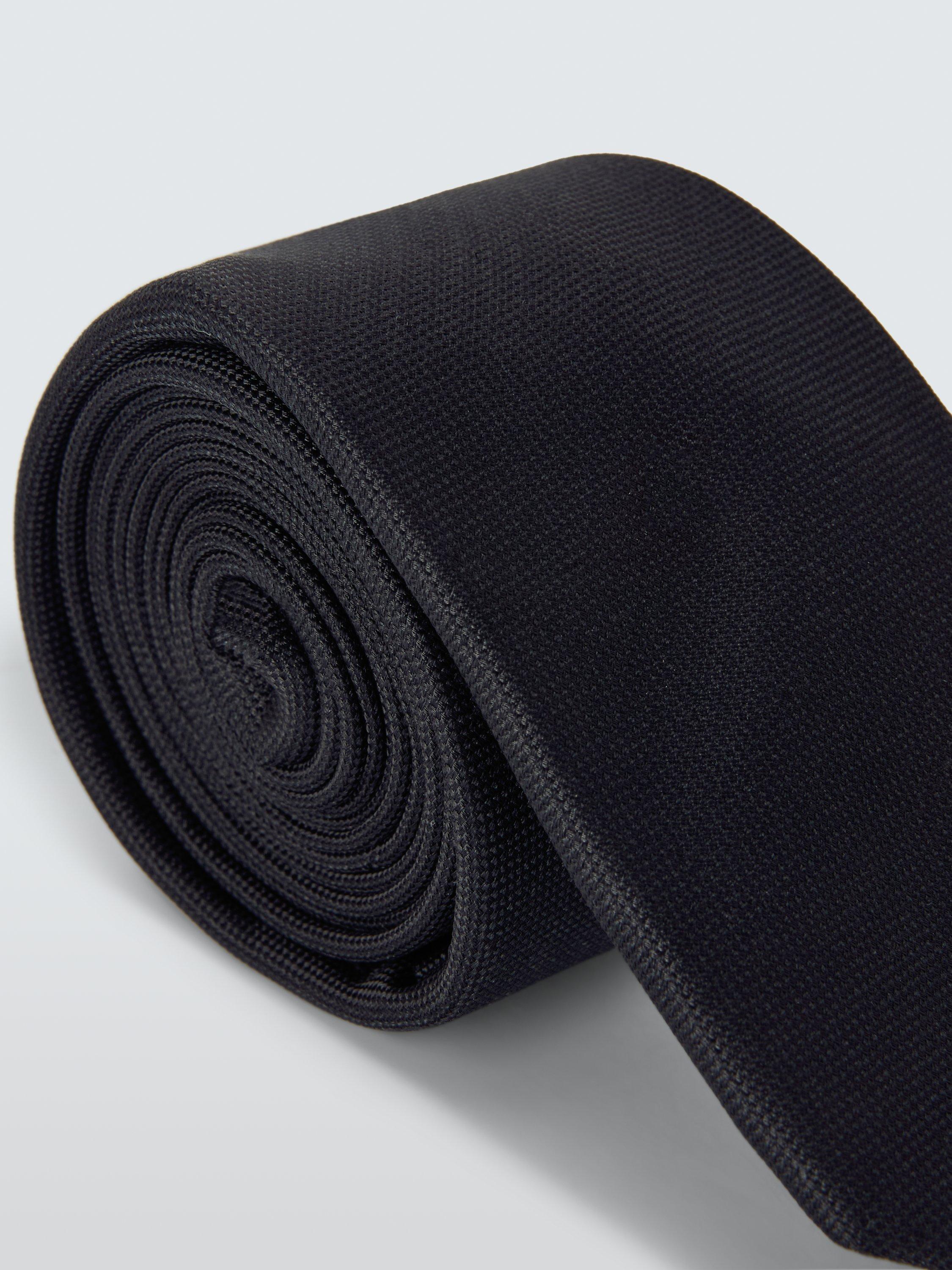 Product image 3 of 3, which shows John Lewis Slim Silk Blend Textured Tie, Black
