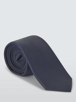 John Lewis Slim Silk Blend Textured Tie, Navy