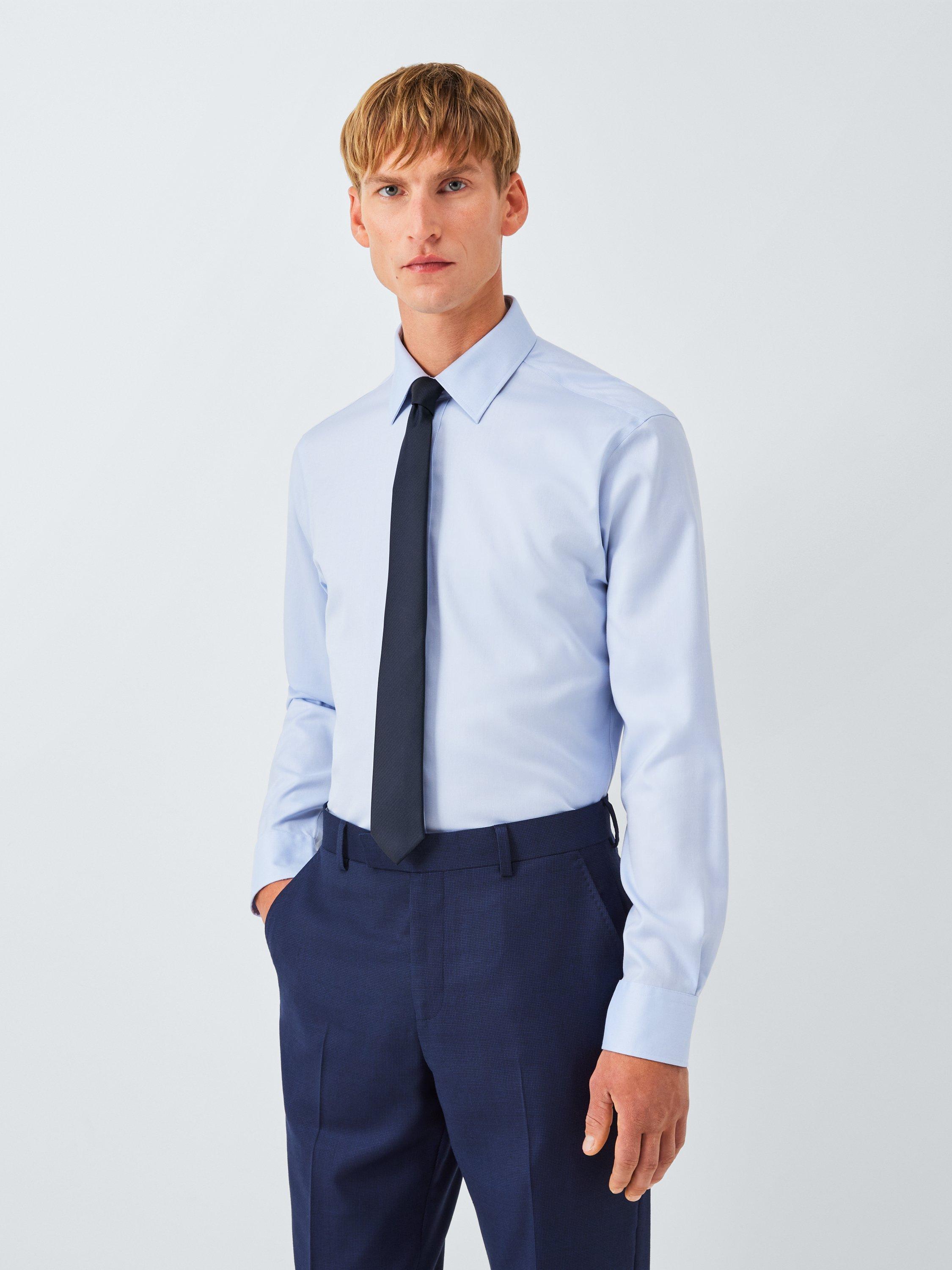 Product image 2 of 3, which shows John Lewis Slim Silk Blend Textured Tie, Navy