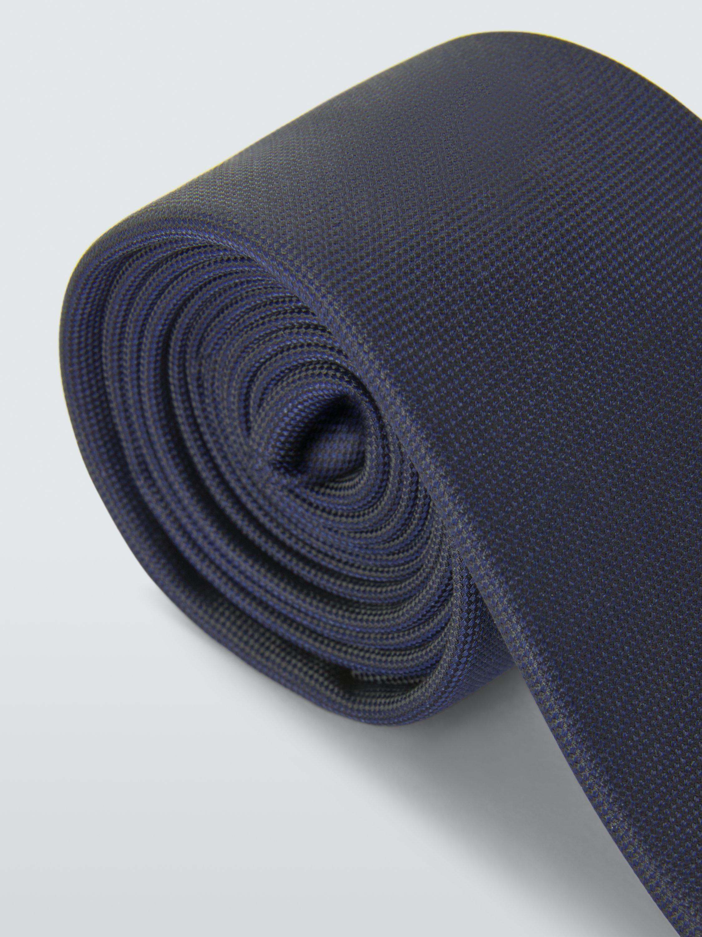 Product image 3 of 3, which shows John Lewis Slim Silk Blend Textured Tie, Navy