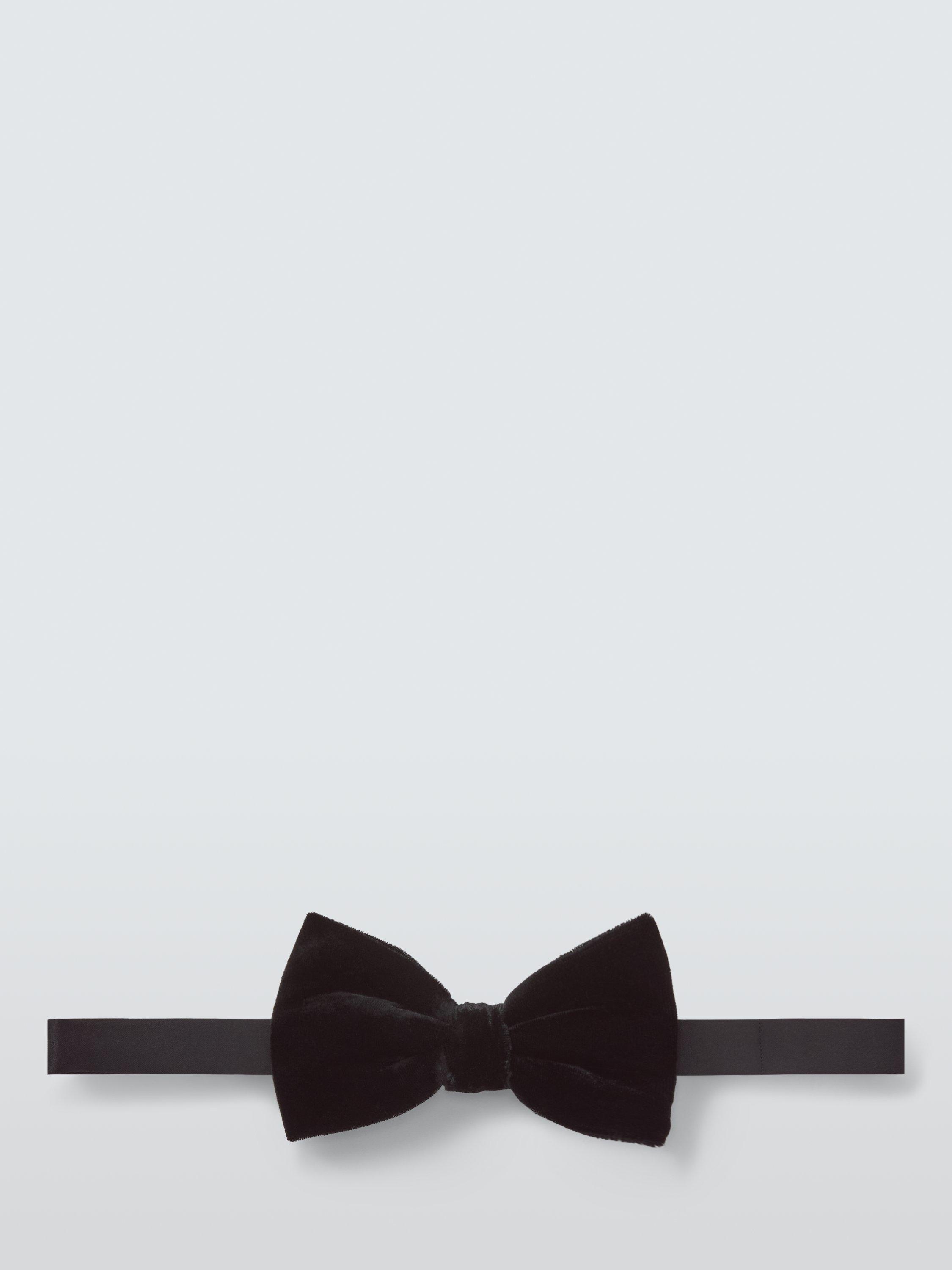 Product image 1 of 3, which shows John Lewis Velvet Bow Tie, Black
