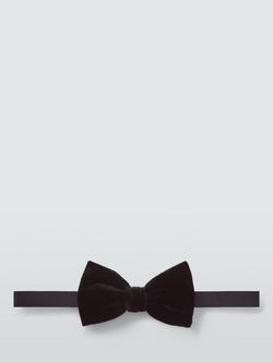 John Lewis Velvet Bow Tie, Black, Black