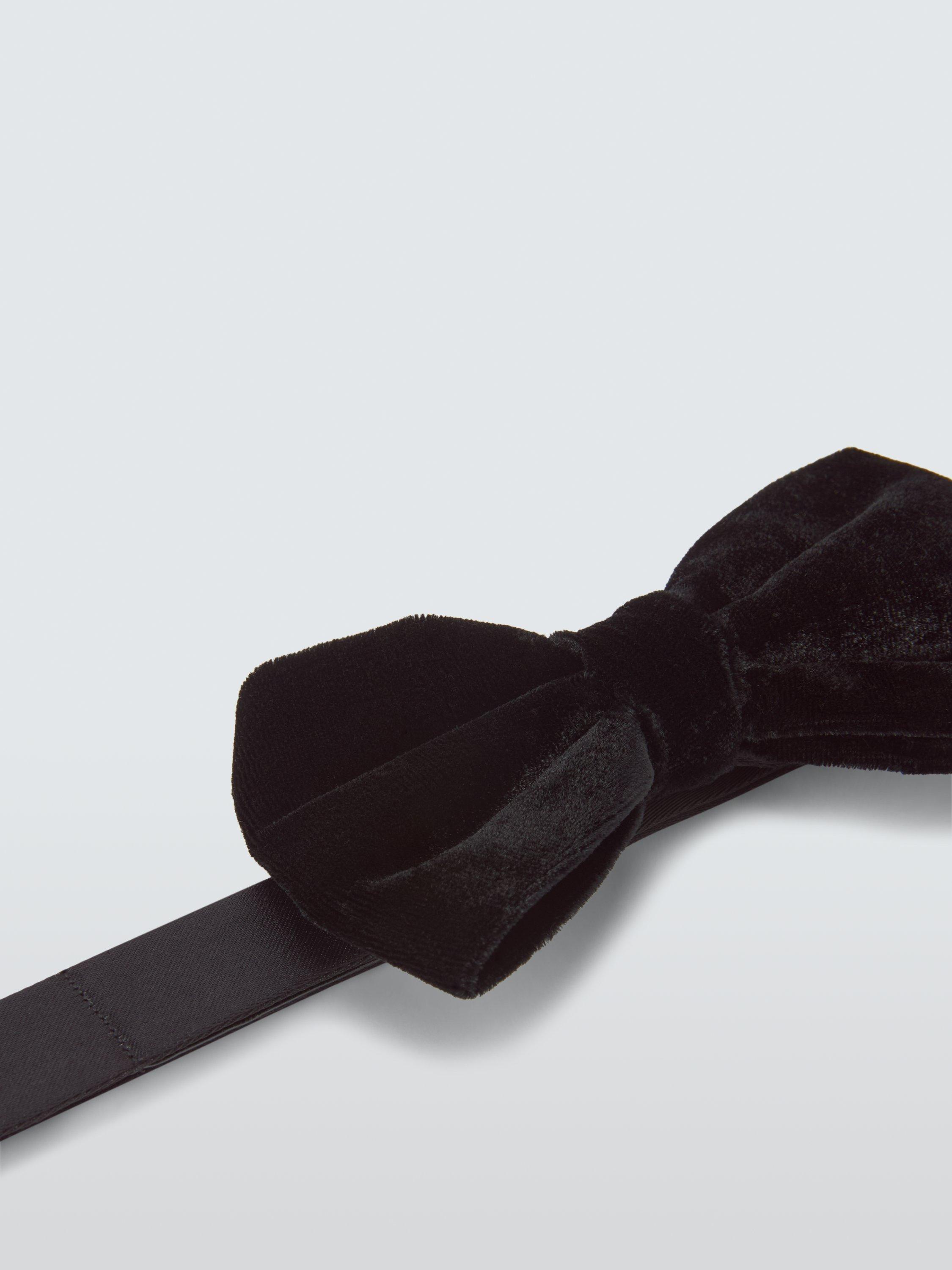 Product image 3 of 3, which shows John Lewis Velvet Bow Tie, Black