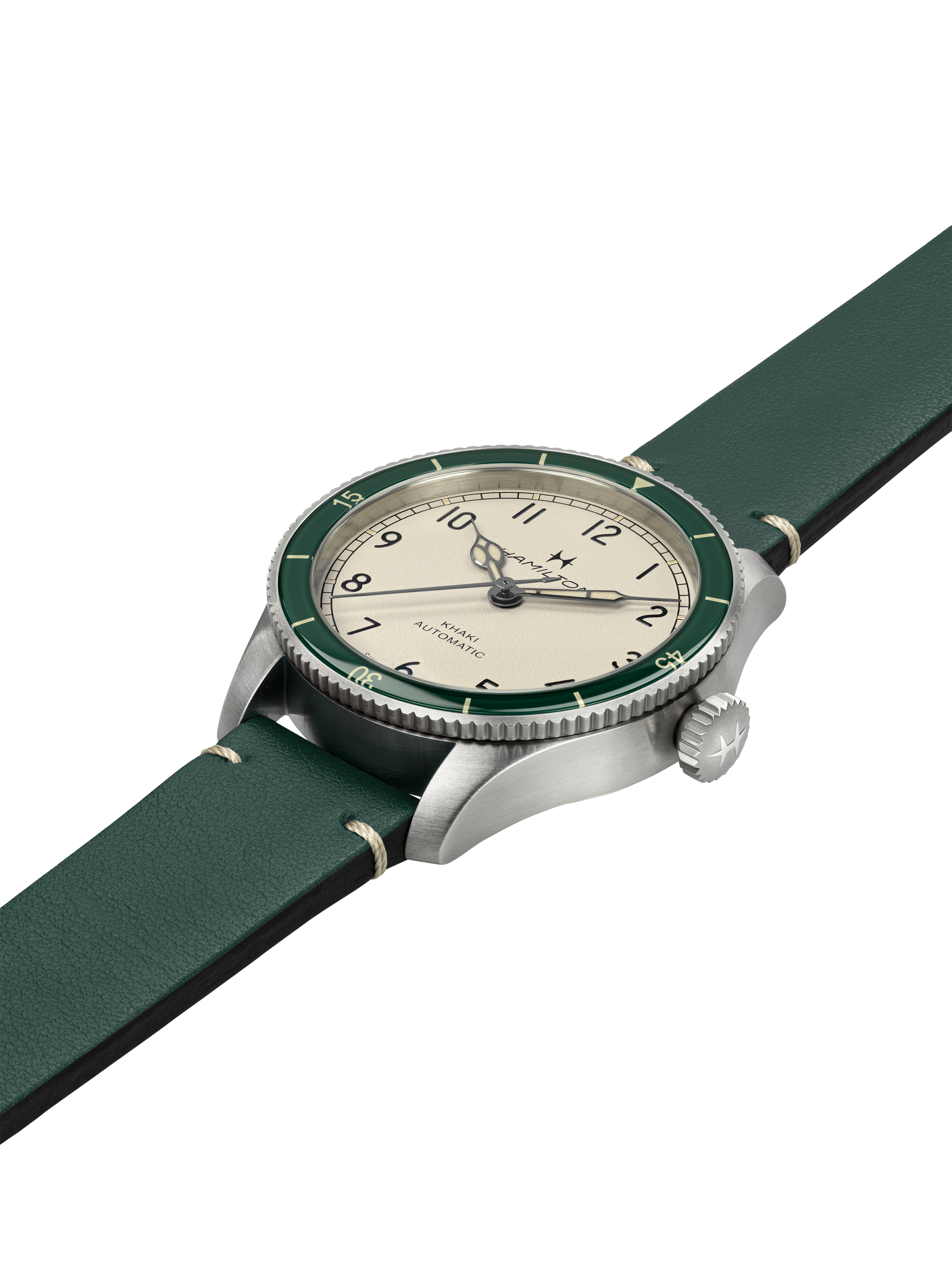 Product image 2 of 3, which shows Hamilton H76255810 Unisex Jazzmaster Skeleton Leather Strap Watch, White