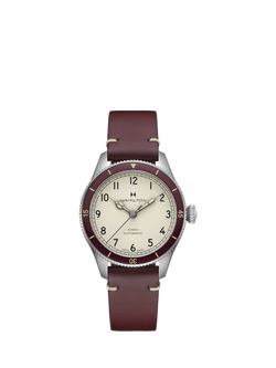 Hamilton H76265810 Unisex Aviation Pilot Pioneer Leather Strap Watch, White