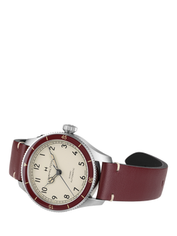 Hamilton H76265810 Unisex Aviation Pilot Pioneer Leather Strap Watch - view 2, White