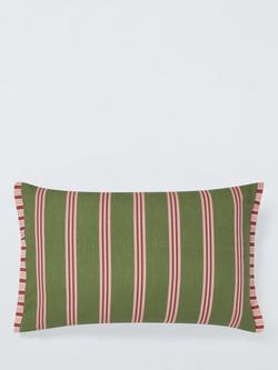 John Lewis x Sanderson Abre Stripe Cushion, Green/Multi, Green/Multi