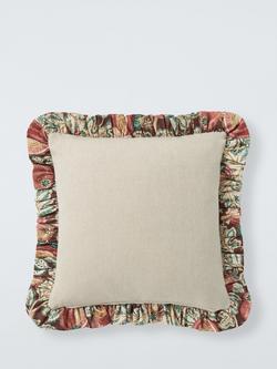 John Lewis x Sanderson Cantaloupe Frilled Cushion - view 2, Brown