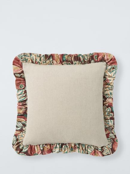 John Lewis x Sanderson Cantaloupe Frilled Cushion - view 2, Brown