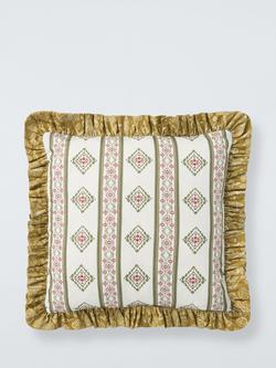 John Lewis x Sanderson Pinjara Stripe Cushion, Multi, Cream
