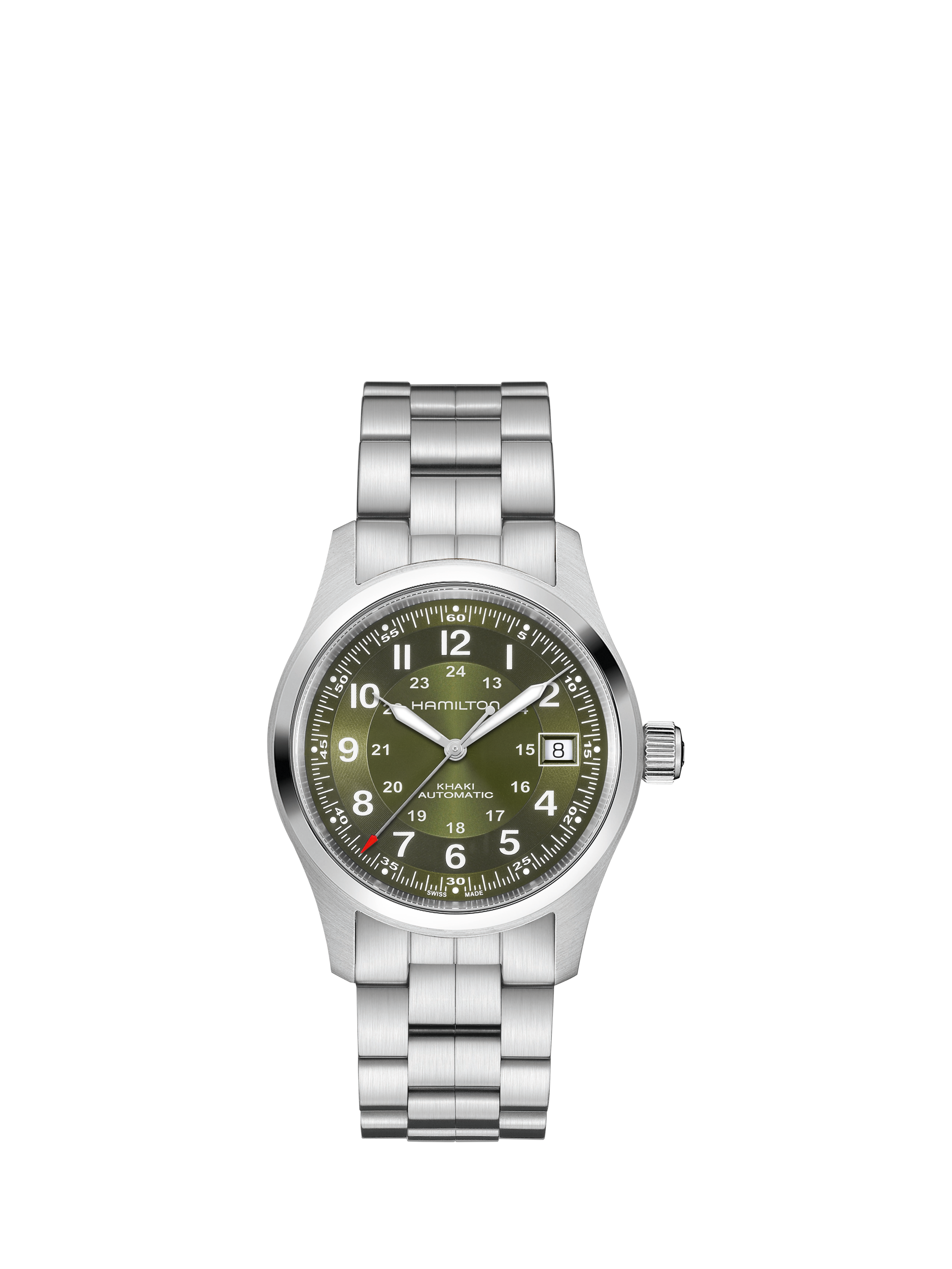 Product image 1 of 6, which shows Hamilton H70455160 Unisex Bracelet Watch, Green