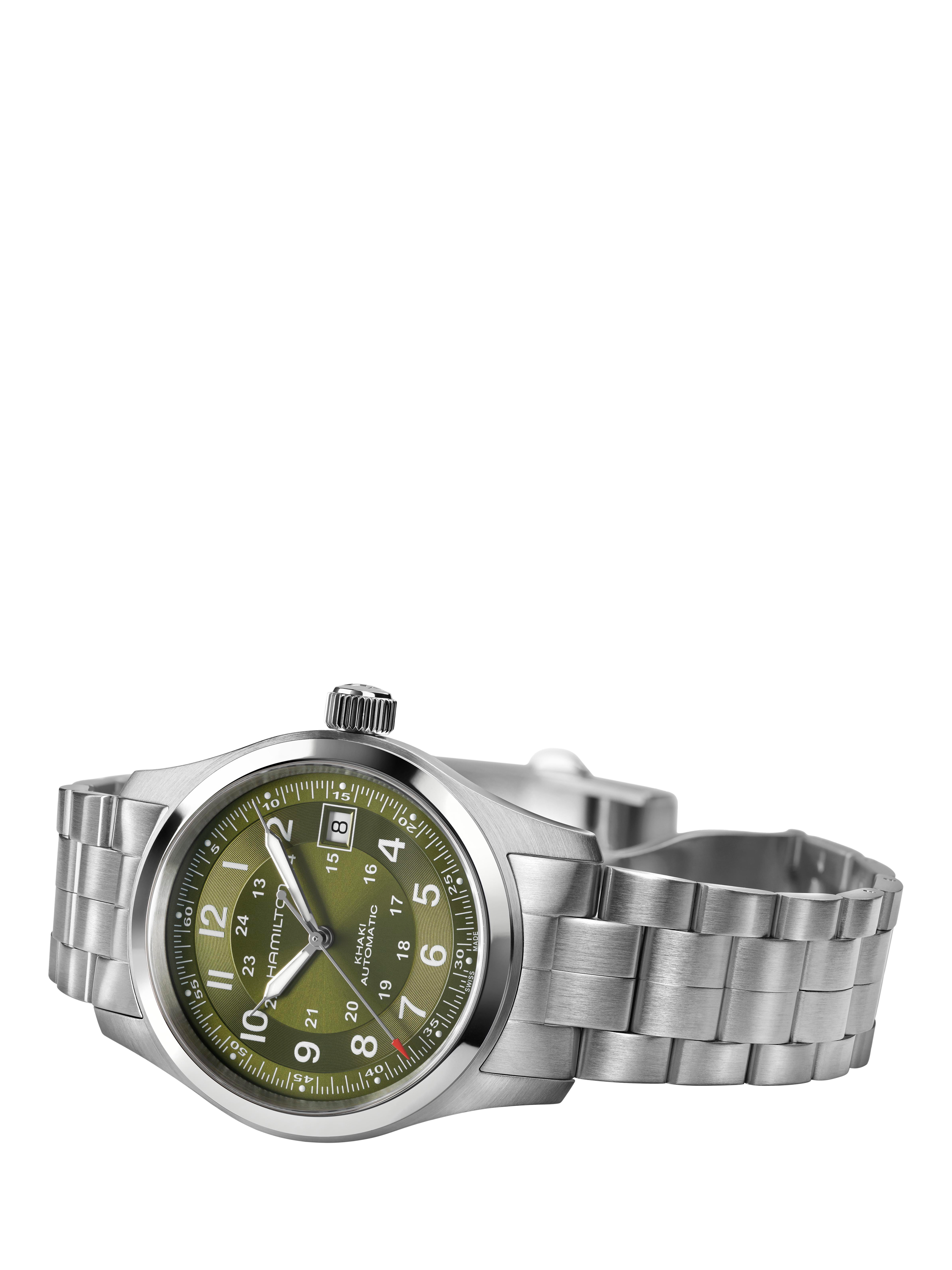 Product image 4 of 6, which shows Hamilton H70455160 Unisex Bracelet Watch, Green