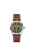 Hamilton H70455560 Unisex Field Automatic Leather Watch, Green