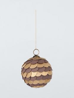 John Lewis Ancient Wonders Layered Acorn Bauble, Brown
