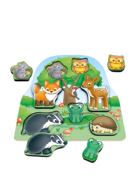 Orchard Toys Woodland Chunky Wooden Puzzle - view 2, Multi