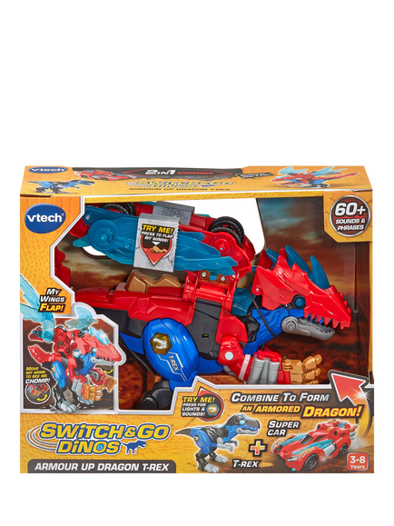 VTech Switch & Go Dinos Armour Up Dragon T-Rex - view 2, Multi