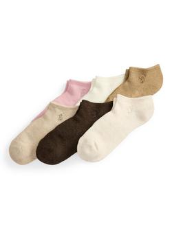 Ralph Lauren Pony Quarter Socks, Pack of 6, Multi, Multi
