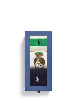 Ralph Lauren Bear Socks Gift Set, Pack of 3 - view 2, Green/Ivory/Navy
