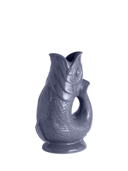 Wade Pottery Fish Earthenware Jug, 600ml, French Grey, French Grey