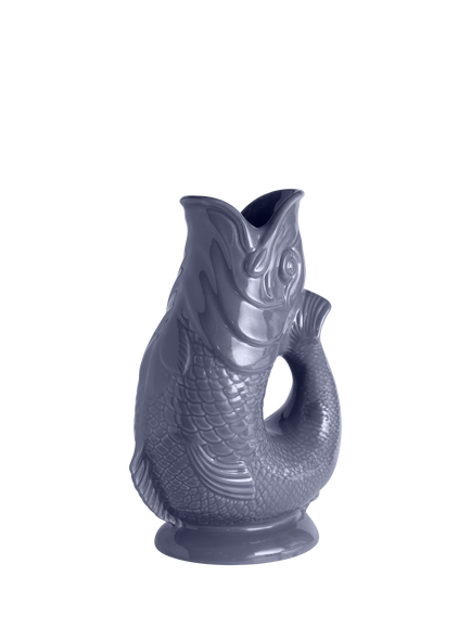Wade Pottery Fish Earthenware Jug, 600ml, French Grey, French Grey