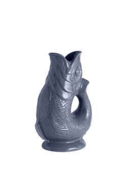 Wade Pottery Fish Earthenware Jug, 1.2L, French Grey, French Grey