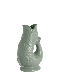 Wade Pottery Fish Earthenware Jug, 600ml, Sage Green, Sage Green