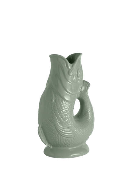 Wade Pottery Fish Earthenware Jug, 600ml, Sage Green, Sage Green