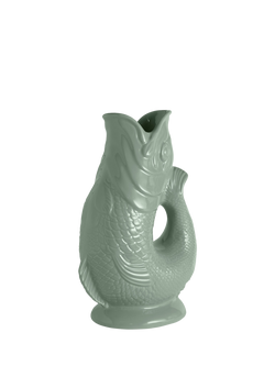 Wade Pottery Fish Earthenware Jug, 1.2L, Sage Green, Sage Green