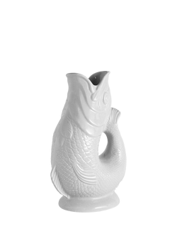 Wade Pottery Fish Earthenware Jug, 1.2L, White, White