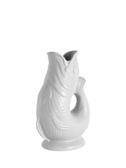 Wade Pottery Fish Earthenware Jug, 1.2L, White, White