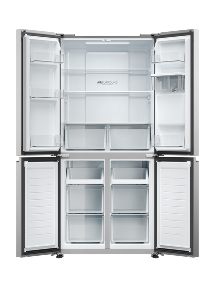 Haier HCR3818EWMM Freestanding 60/40 Fridge Freezer, Inox - view 2, Inox