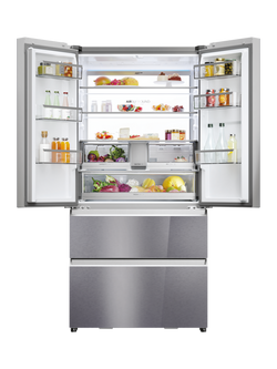 Haier HFR79F19EFGK Freestanding 60/40 Fridge Freezer, Sapphire Glass - view 2, Sapphire Glass