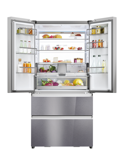 Haier HFR79F19EFGK Freestanding 60/40 Fridge Freezer, Sapphire Glass - view 2, Sapphire Glass