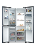 Haier HSPR79F18EWMBUK Freestanding 60/40 American Fridge Freezer, Brushed Black