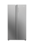 Haier HSW79F18ANMM Freestanding 60/40 American Fridge Freezer, Inox