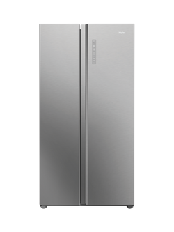 Haier HSW79F18ANMM Freestanding 60/40 American Fridge Freezer, Inox, Inox