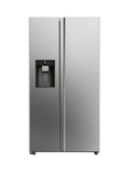 Haier HSW79F18CIMM Freestanding 60/40 American Fridge Freezer, Inox