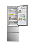 Haier HTW5618EWMG Freestanding 60/40 French Style Fridge Freezer, Gentle Silver