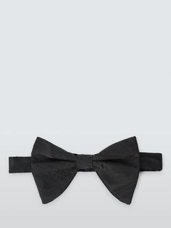 John Lewis Paisley Silk Blend Ready Tied Bow Tie, Black, Black