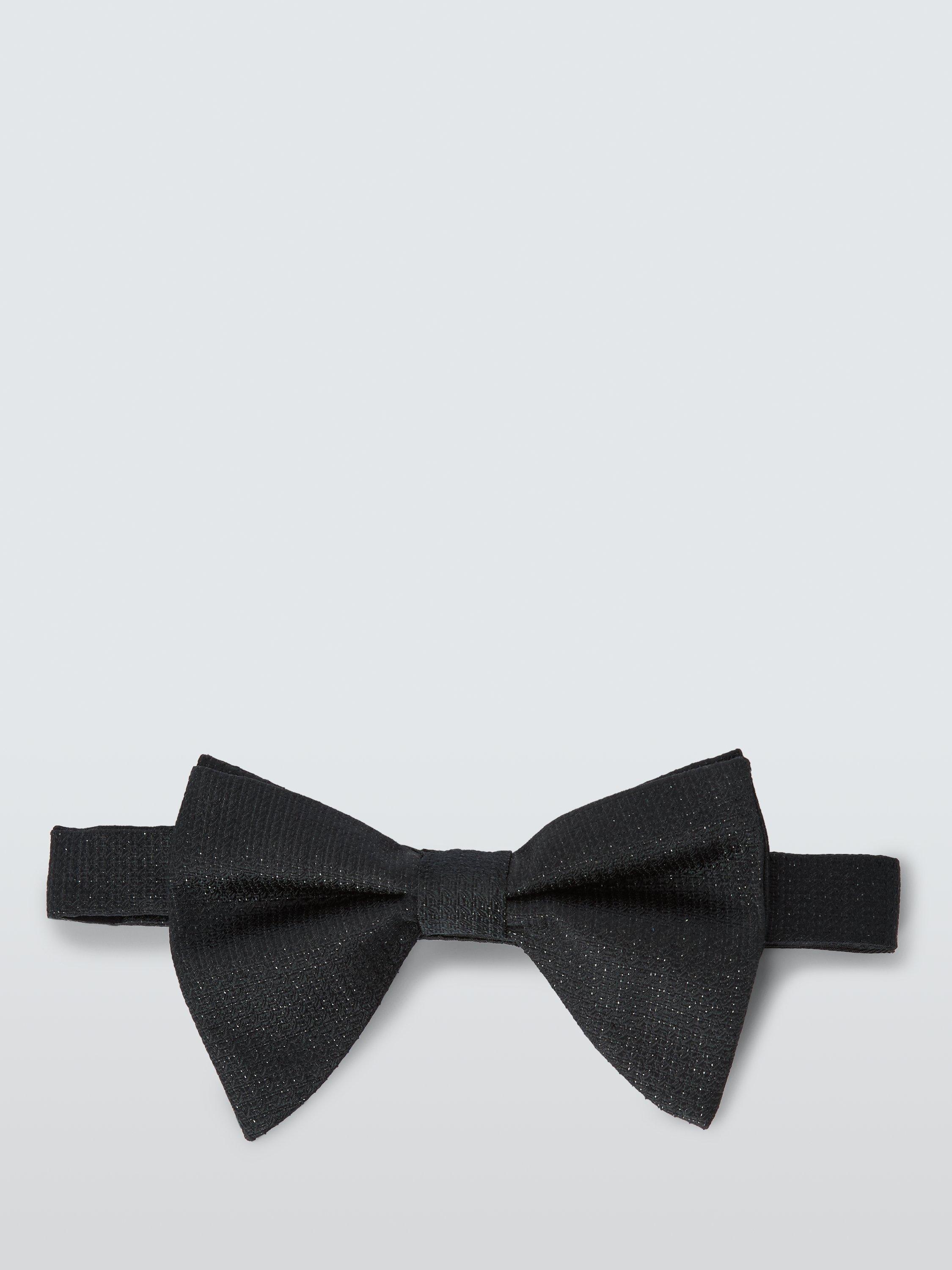 Product image 1 of 2, which shows John Lewis Sparkle Silk Blend Ready Tied Bow Tie, Black