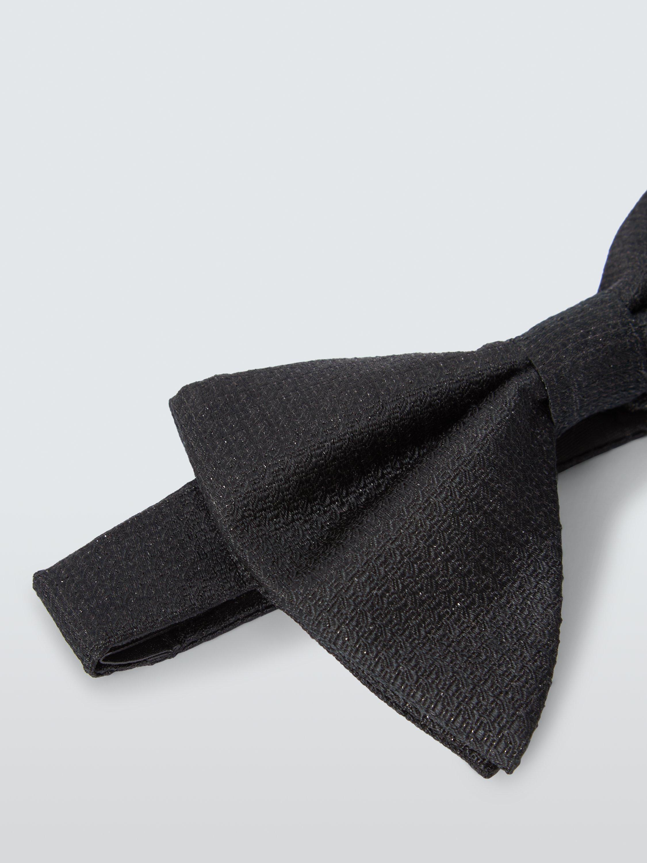Product image 2 of 2, which shows John Lewis Sparkle Silk Blend Ready Tied Bow Tie, Black