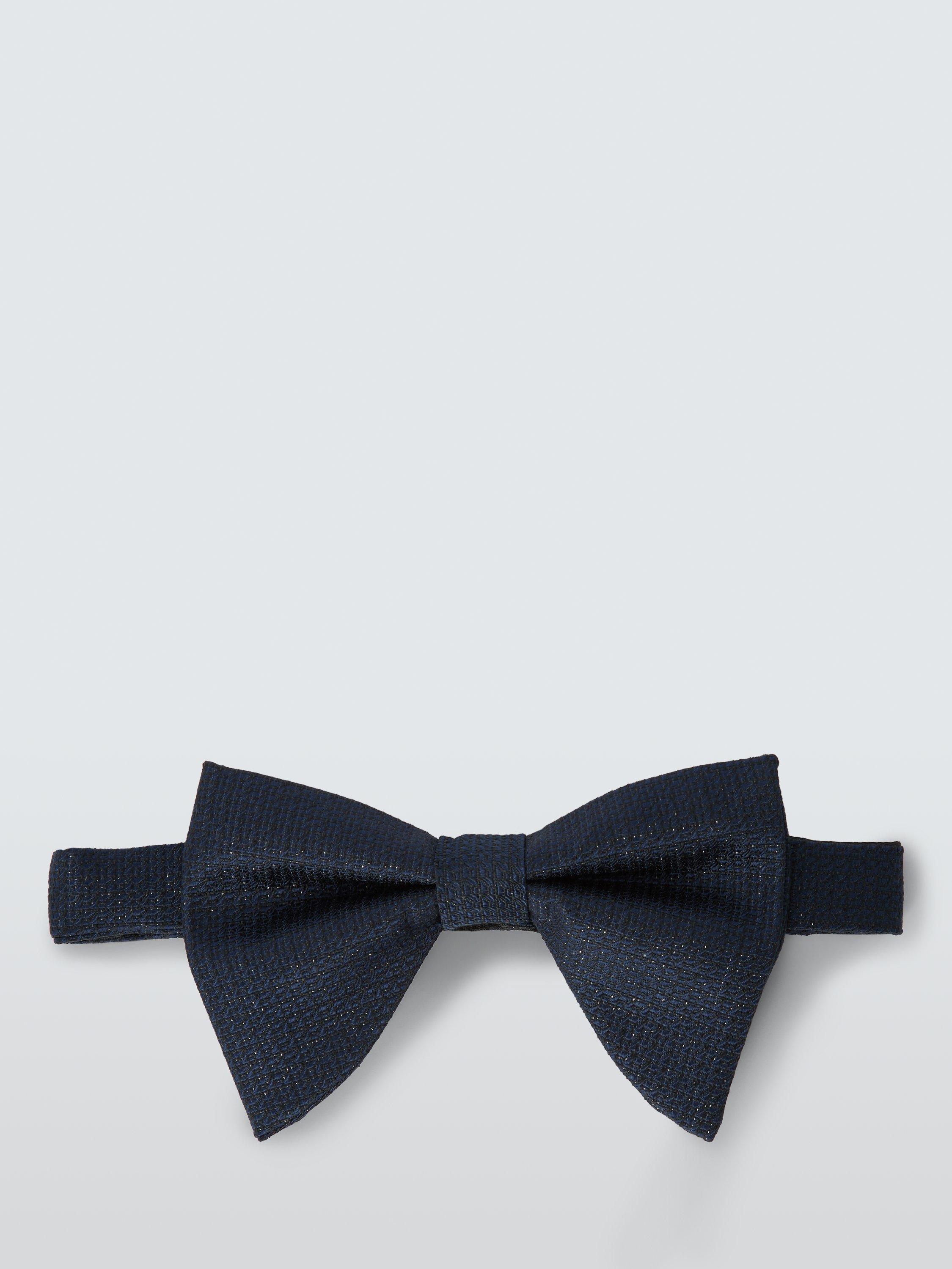 Product image 1 of 2, which shows John Lewis Sparkle Silk Blend Ready Tied Bow Tie, Navy