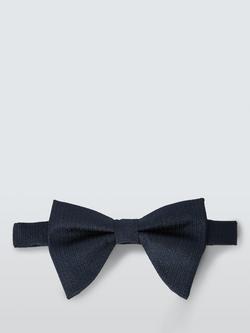 John Lewis Sparkle Silk Blend Ready Tied Bow Tie, Navy