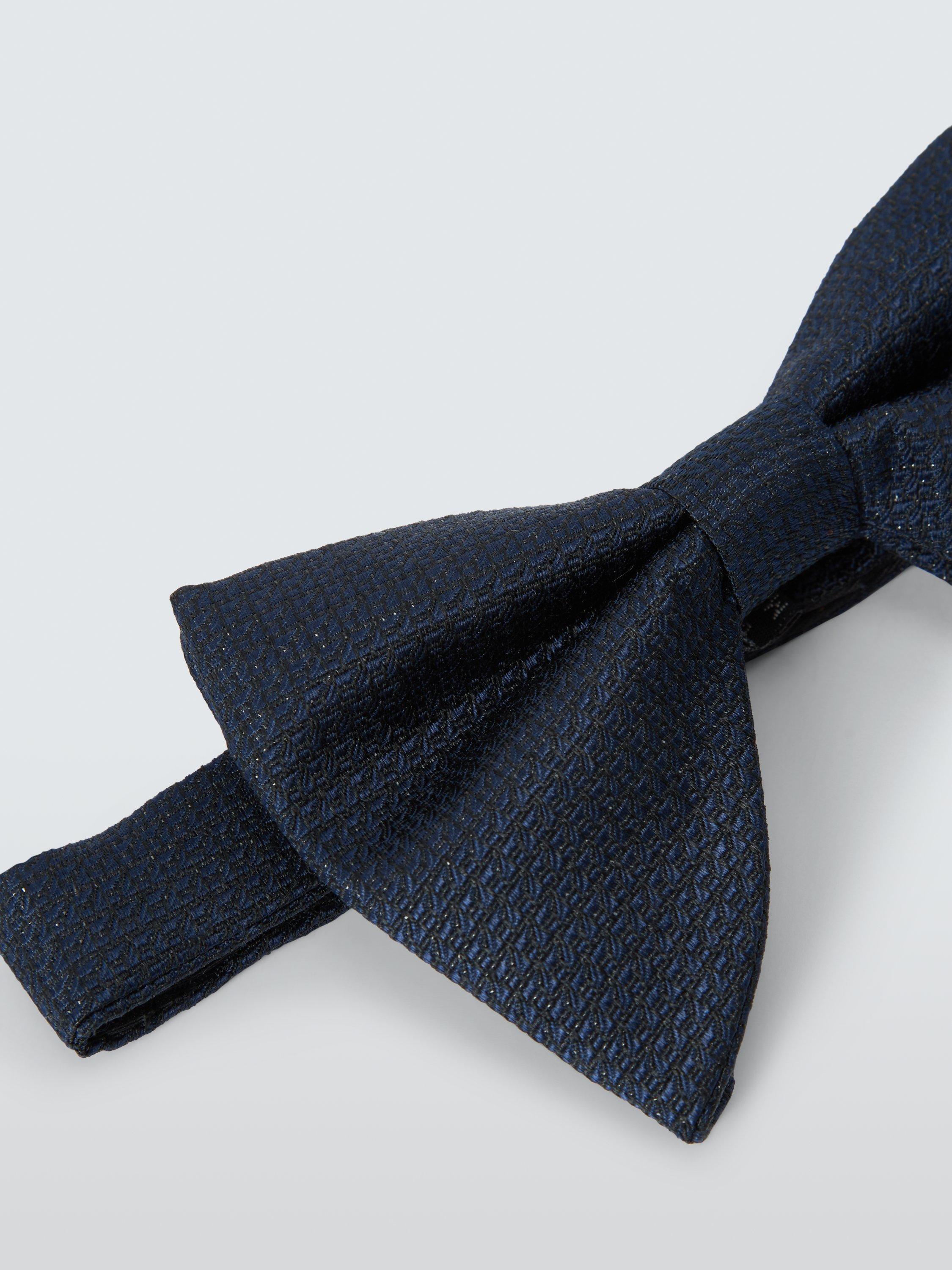 Product image 2 of 2, which shows John Lewis Sparkle Silk Blend Ready Tied Bow Tie, Navy