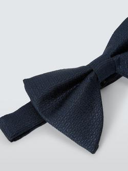 John Lewis Sparkle Silk Blend Ready Tied Bow Tie - view 2, Navy
