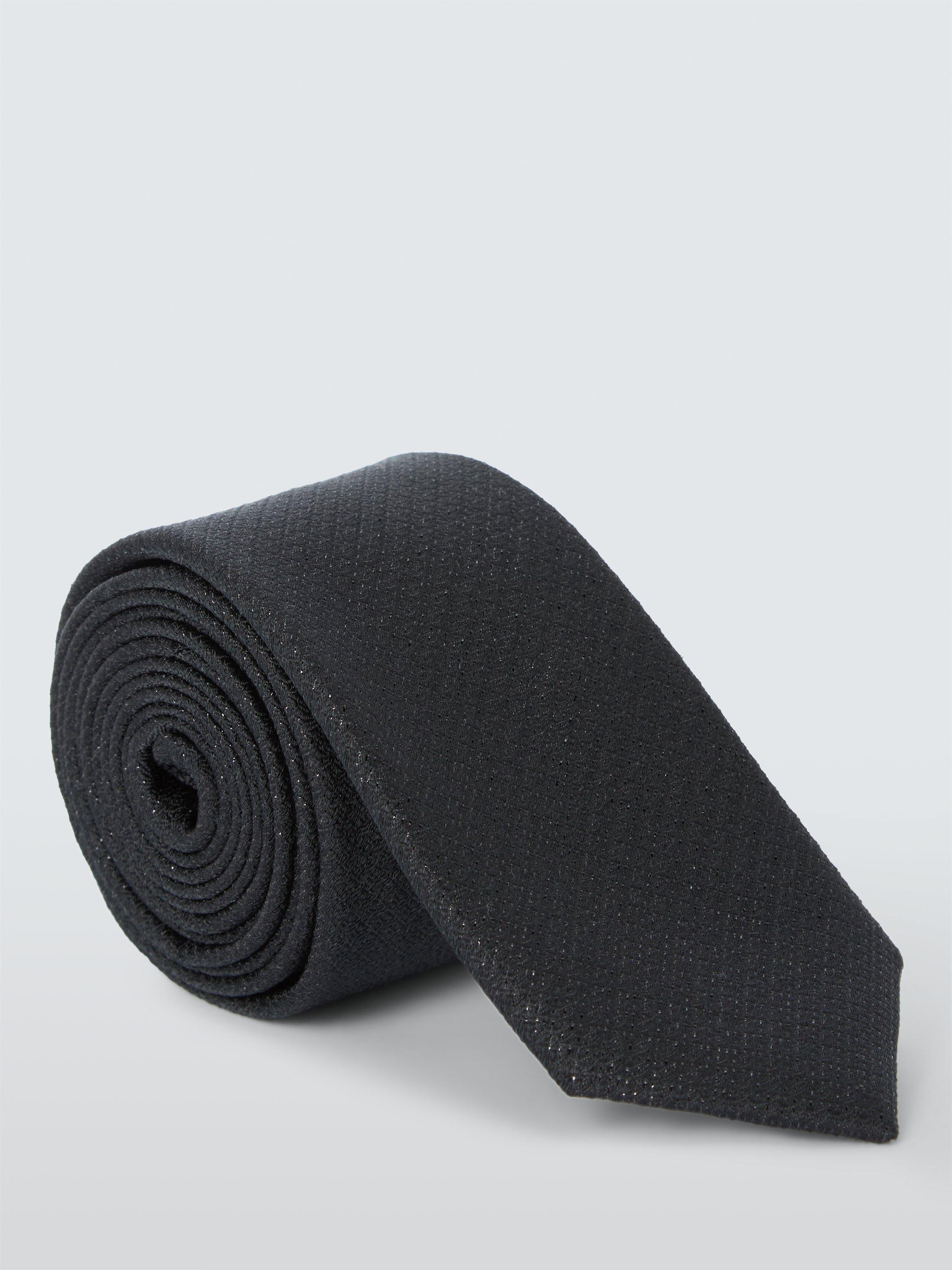 Product image 1 of 2, which shows John Lewis Sparkle Silk Blend Tie, Black