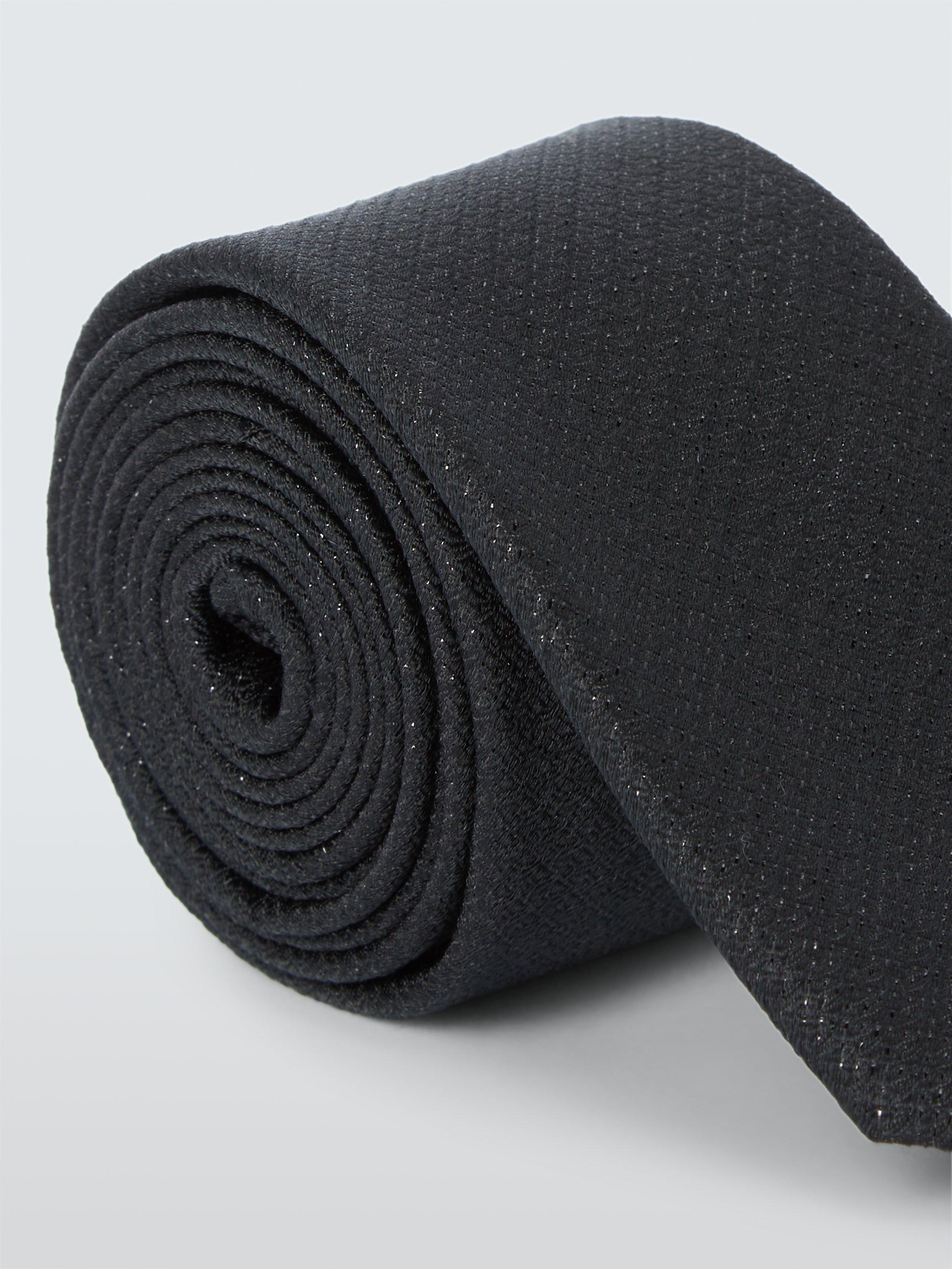 Product image 2 of 2, which shows John Lewis Sparkle Silk Blend Tie, Black
